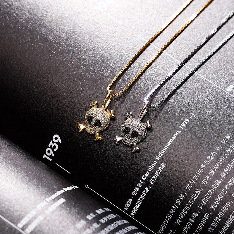 Verena Hip Hop Men Women Skull Pendant Iced Out Diamond 925 Sterling Silver Necklace Pendant