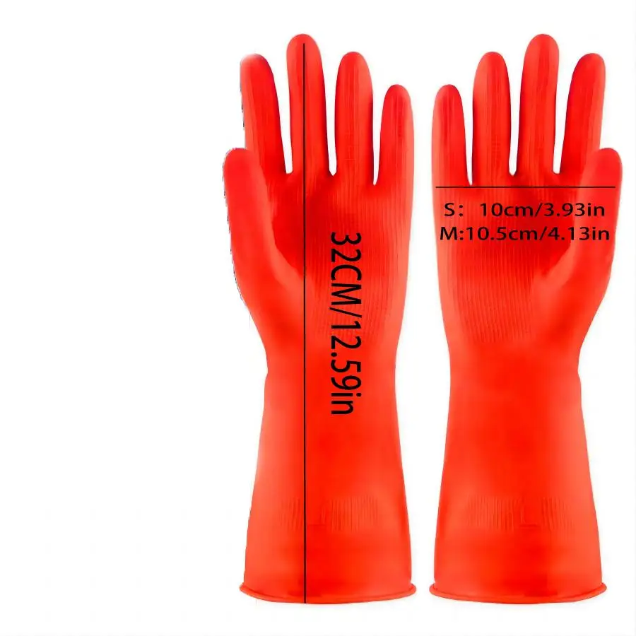 Rubber gloves for household cleaning, waterproof gloves for safe work, suitable for washing dishes, gardening