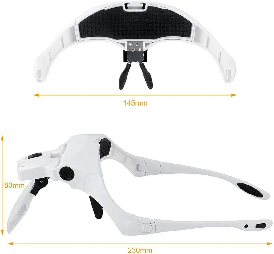 Perofessional Helmet Reading Magnifier LED Light Magnifying Glasses for Reading with 5 Lens