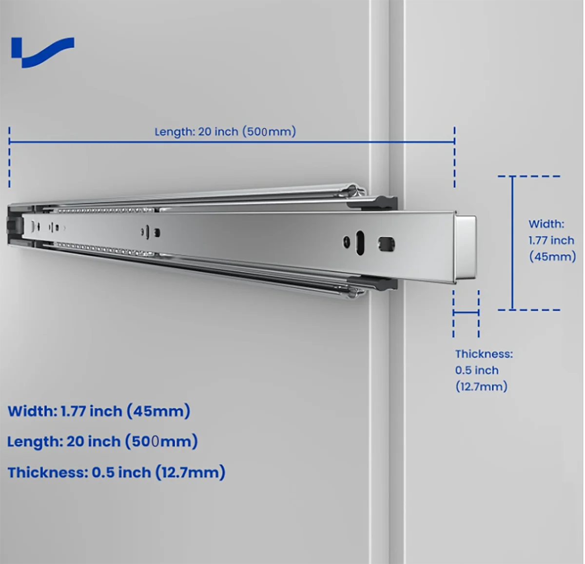 Full Extension Push To Open Drawer Telescopic Rails Kitchen Cabinet Hardware Light Push Slide-out Ball Bearing Drawer Sliders