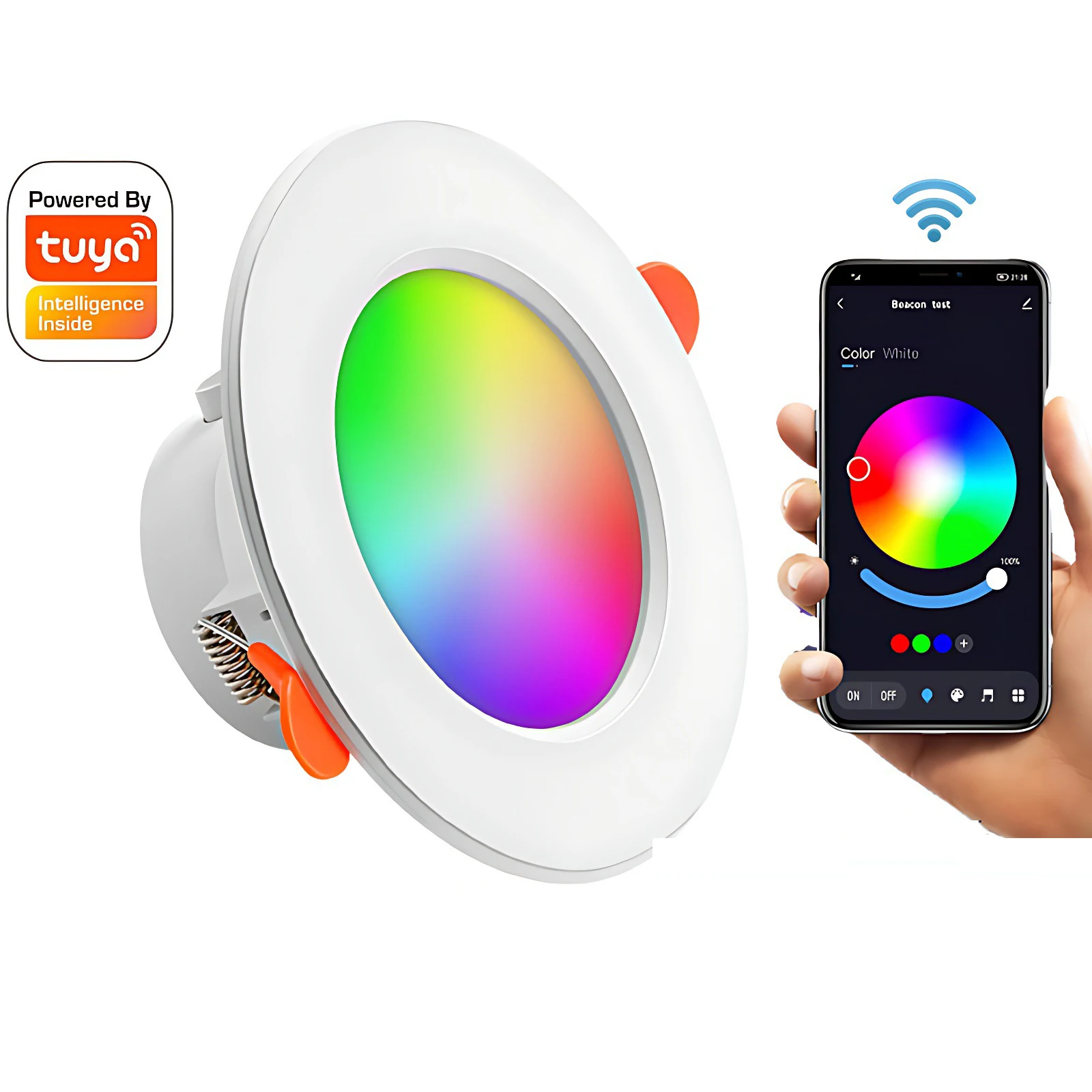 3 дюйма 4 10 Вт 15 Wi-Fi умный светодиодный встраиваемый RGB светильник с затемнением CCT изменение приложения управления прожектор