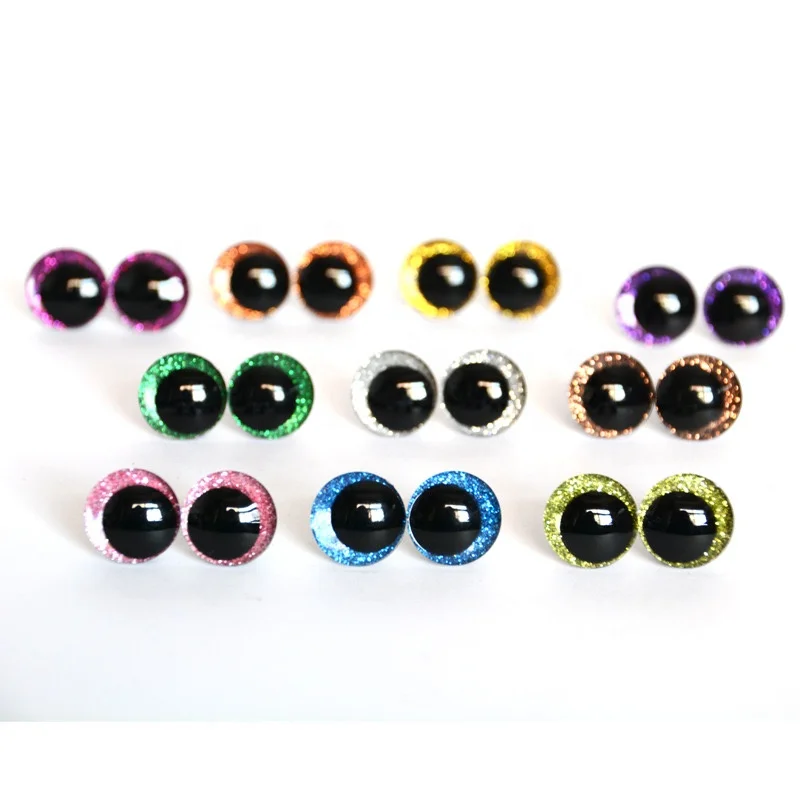 Handicraft DIY Plastic Safety Eyes Crochet Stuffed Animal Toys Amigurumi Off Center Pupil Glitter Eyes
