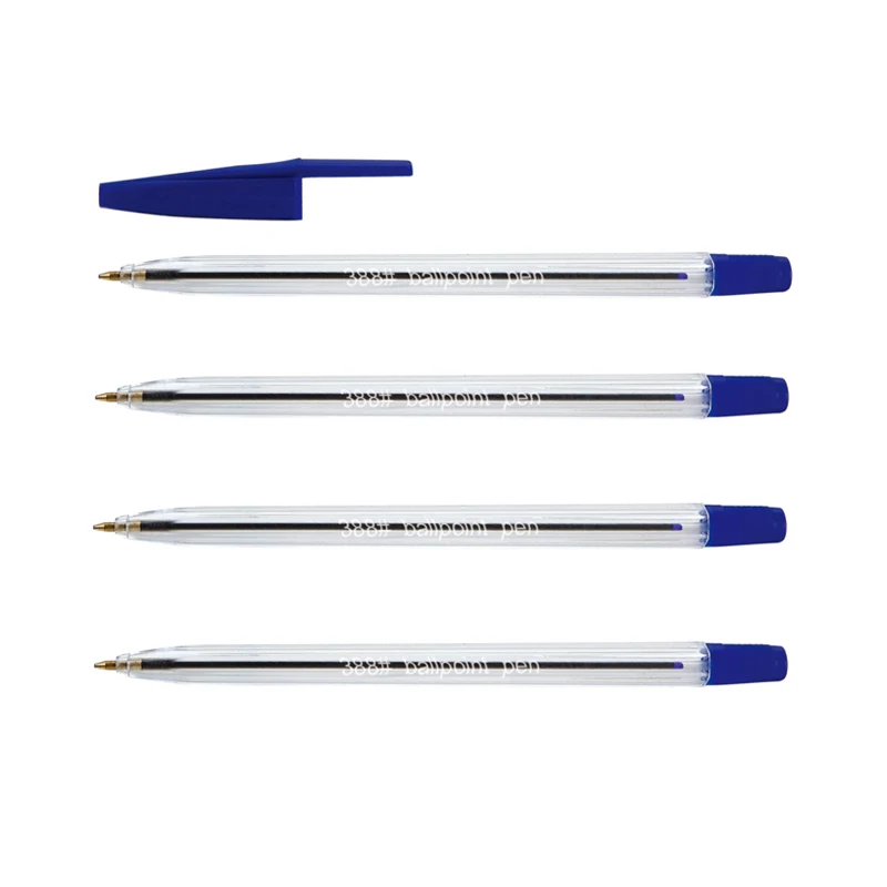 3 Color Plastic Ballpoint Pen Black Blue Ink Custom Printing Simple Pen Set