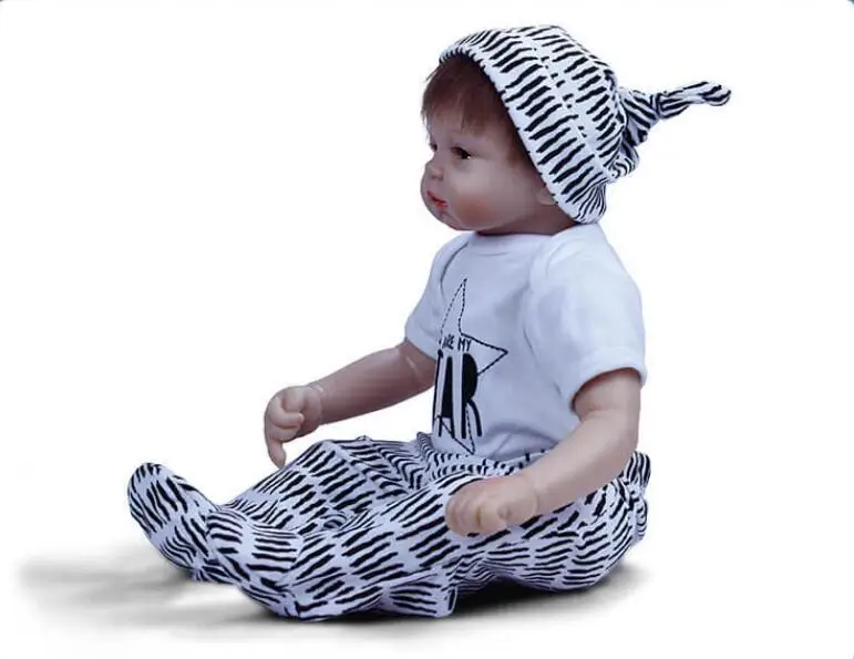 Style 22 Inch Reborn Baby Paly Doll Soft Silicone Touch Real Cosplay Gray Rat Boy with Rooted Mohair Babe Doll New Design