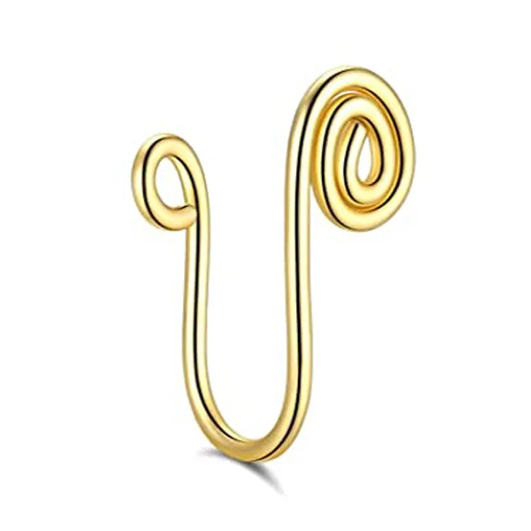 Кольцо из нержавеющей стали ноздрей, зажим для носа кольца пирсинг ювелирные изделия CZ, с мелким цветочным рисунком спирали из нержавеющей стали, козелка кольцо