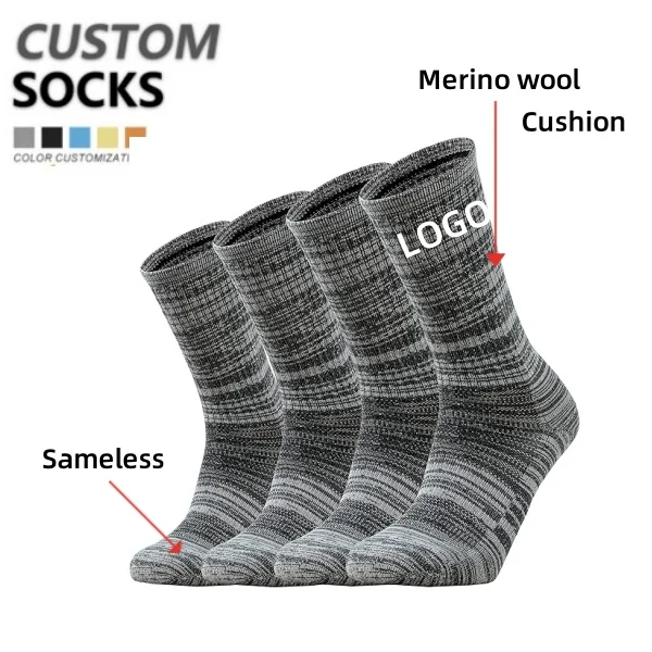 Custom wool sports outdoor men socks hiking ski merino alpaca socks design logo