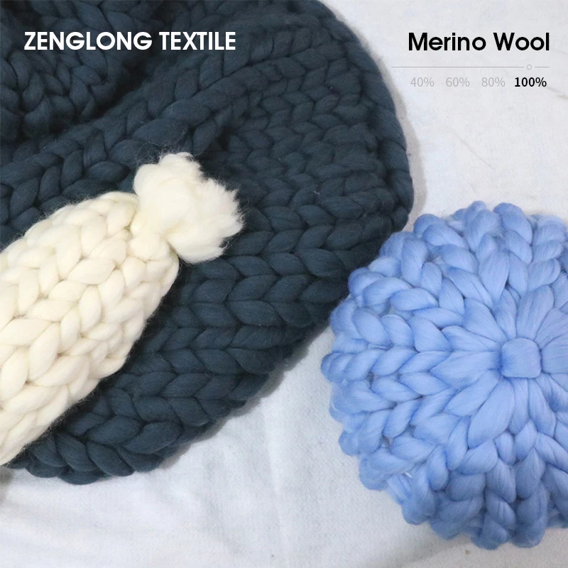 ZENGLONG текстиль 66s 100% мериносовая шерсть мягкая крупная необычная пряжа оптовая продажа одеяло ручной вязки супер