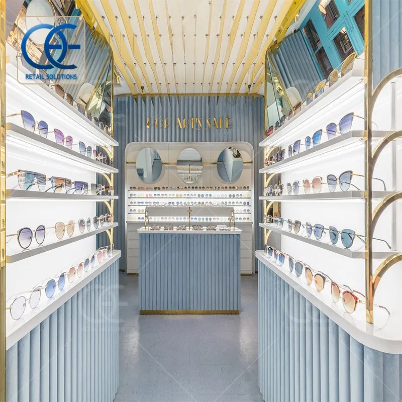 Модные украшения для магазина очков, современный настенный оптический стеллаж для демонстрации солнцезащитных очков, витрина для красивых очков с деревянным дисплеем