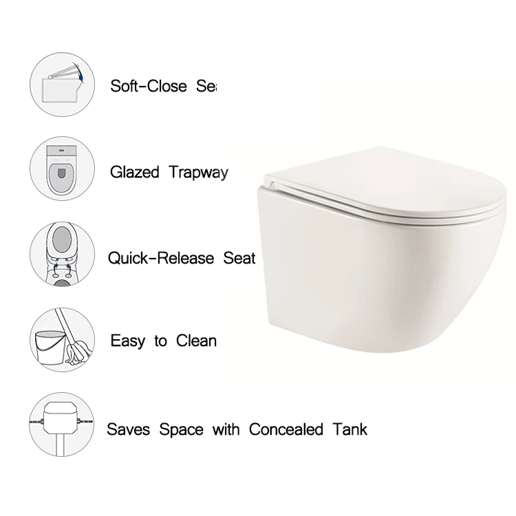 OVS CE Europe Bathroom Washdown Modern Wc Wall hung Ceramic Wash Basin S-trap Sanitary Ware Toilets Bowl