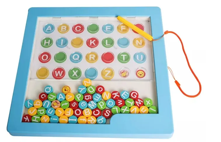 2022 New Magalpha Board magnetic educational learning drawing board toy for kids magnetic uppercase letters board magpad