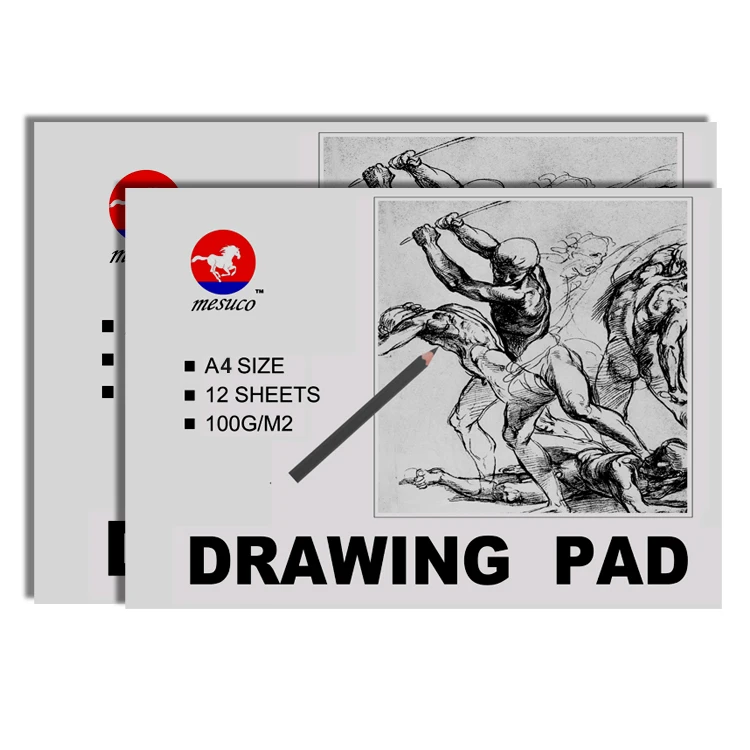 Good selling 100Gsm 12pages drawing pad paper for art A4 size