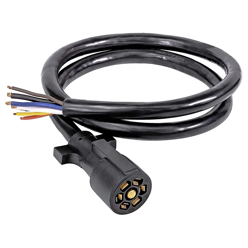 Trailer Socket Cable Harness 4 Way Flat 7 Pin RV Blade Trailer Harness Plug Blunt Cut Wire