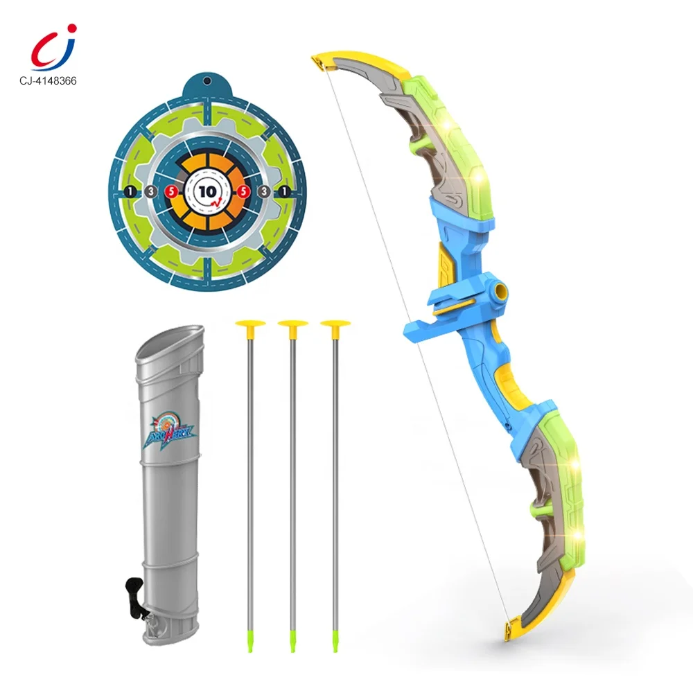 Chengji new arrival kids archery sports toys outdoor shooting game bow and arrow toy set with led light up