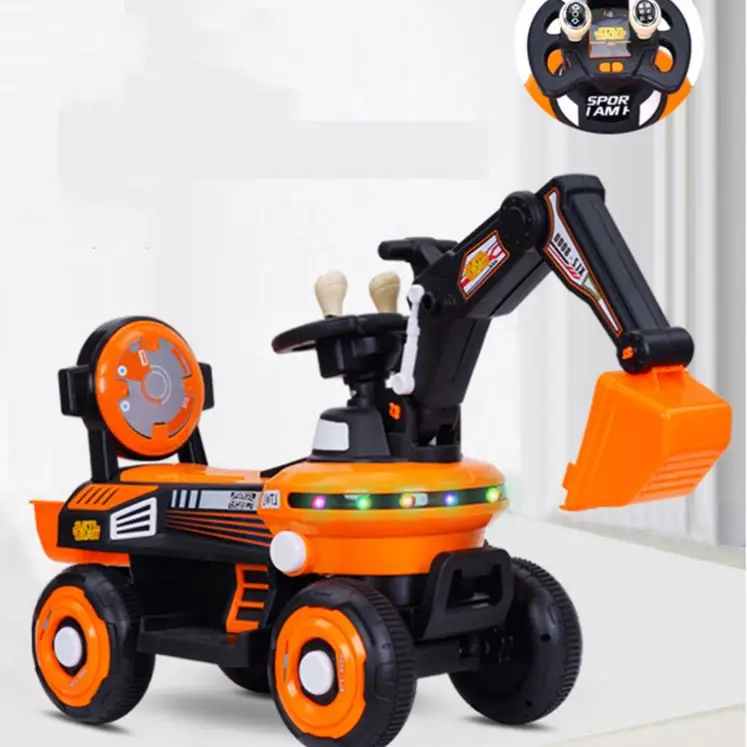 Factory Wholesale Electric Mini Excavator Ride-on Toy for Kids Baby Wheel Truck Plastic Car Toy