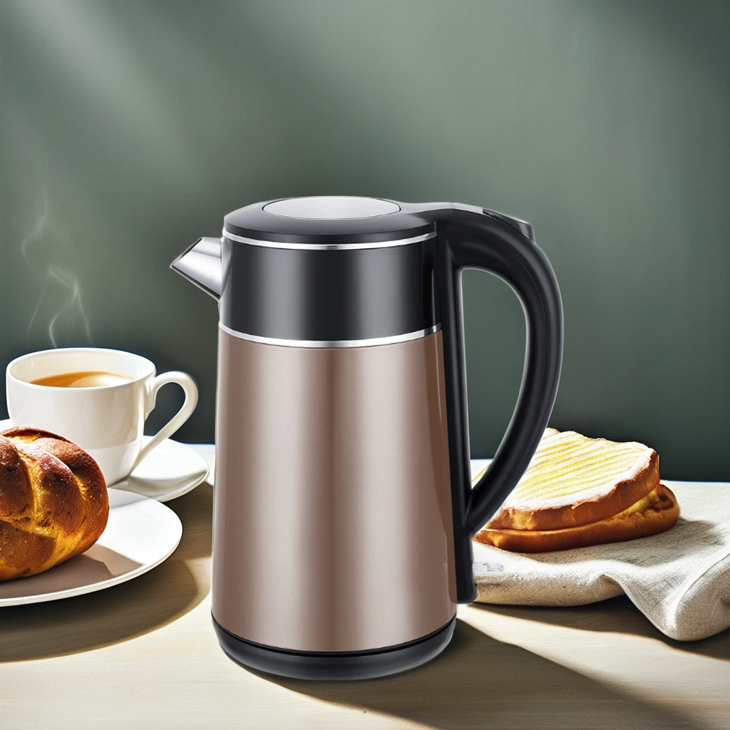 1.8L Double Scalding Electric Kettle 304 Stainless Steel and Glass Cordless USB Power Source for Tea Home and Hotel Use