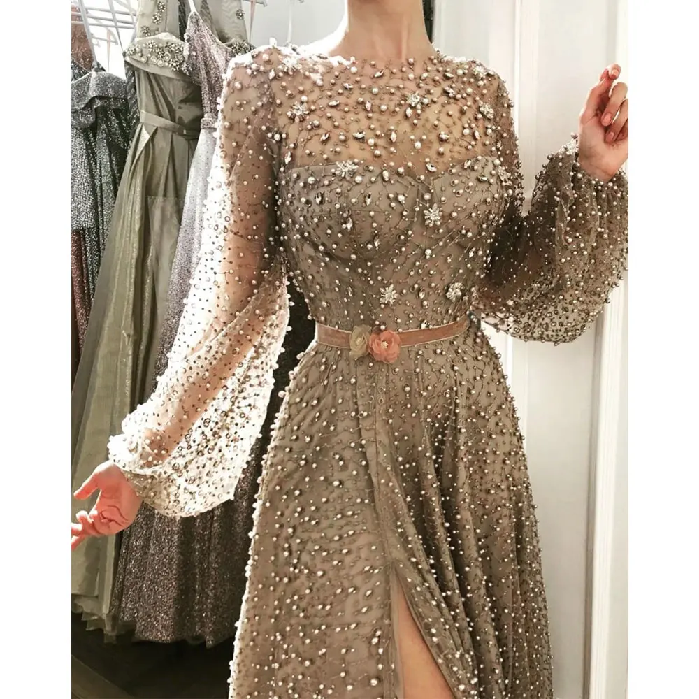 Party Evening Gowns Long Sleeve Evening Dress For Fat Women Plus Size Dress