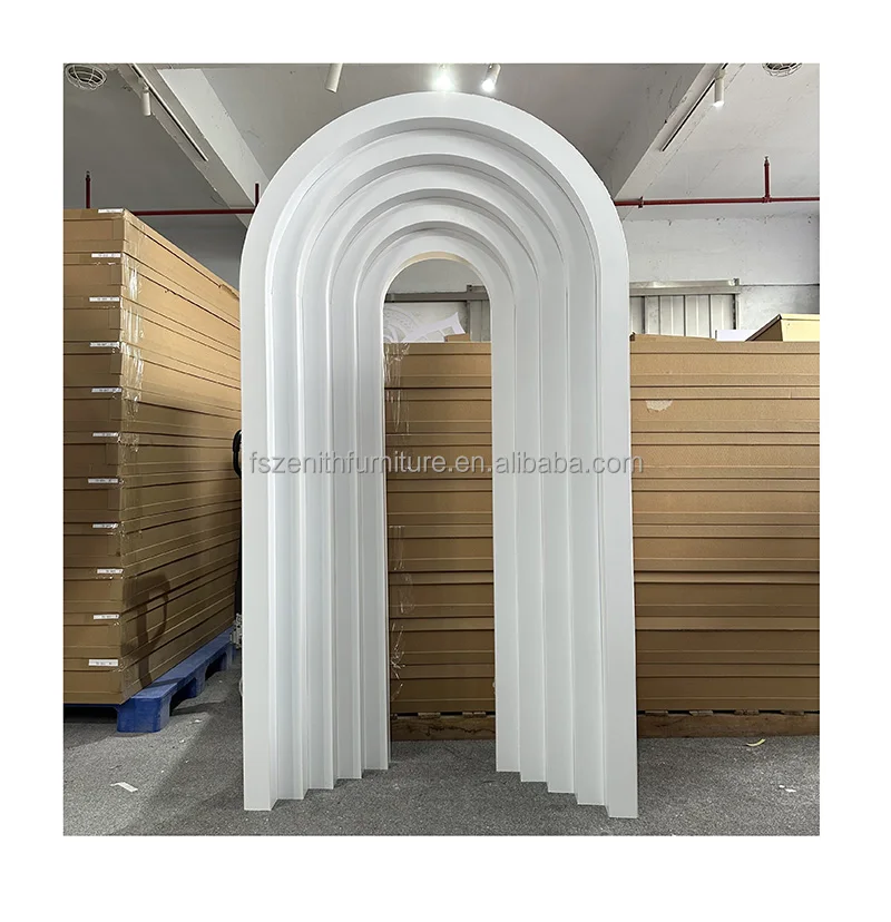 Wedding Decoration Ripple Plinth Stand Acrylic Panel Round Ripple Arch Backdrop Wall