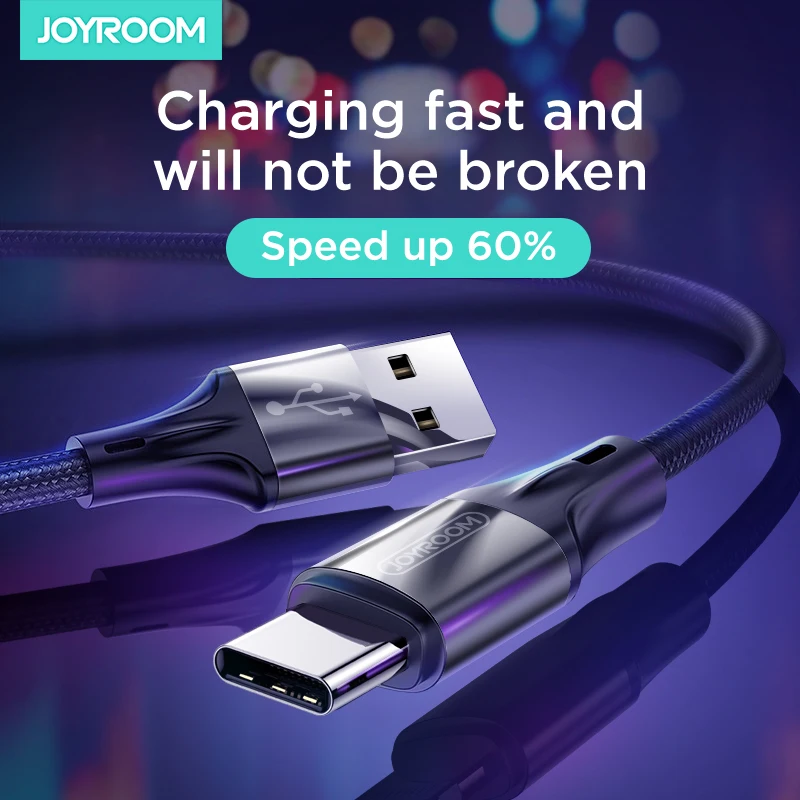 
Joyroom custom braided nylon usb type c fast charging cable for android 