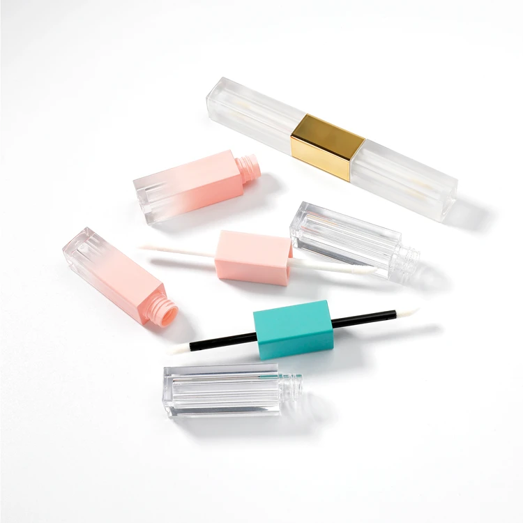 2*2 g Pink Clear Lip Gloss Tube AS Material Lipgloss Tube,Double End Lip Gloss Tube,Double Head Lip Tint Dual Tubes