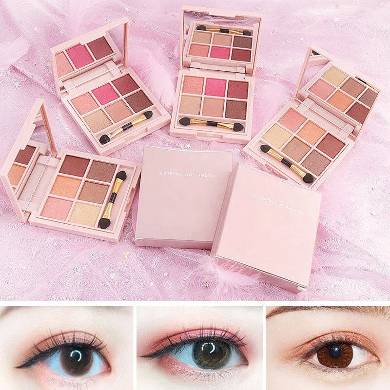 6 Colors Matte Eyes Effect  Makeup Eyeshadow Palette Private Label