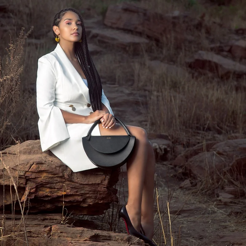 OEM Custom Handbag Logo Private Label Luxury Real Leather Ladies Fashion Half Moon Purses and Handbags Women Shoulder Bags