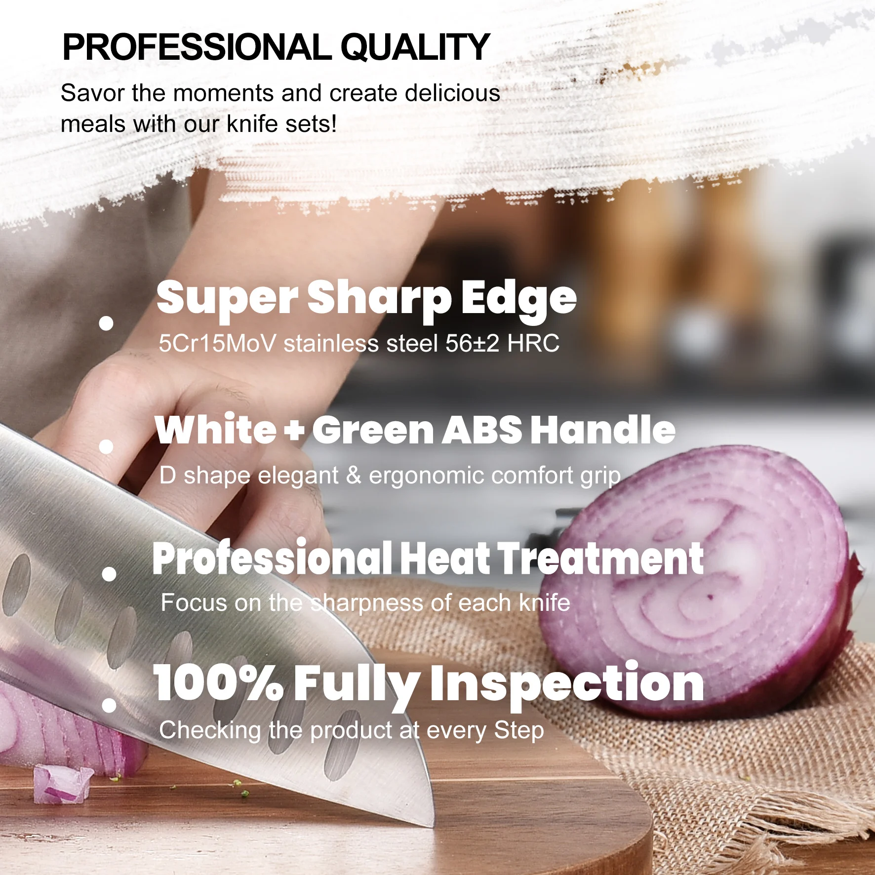 Kitchen Knife Set Luxury & Elegant ABS Handle Stainless Steel Chef Knife Set High Quality Chef Knife Premium as Gift