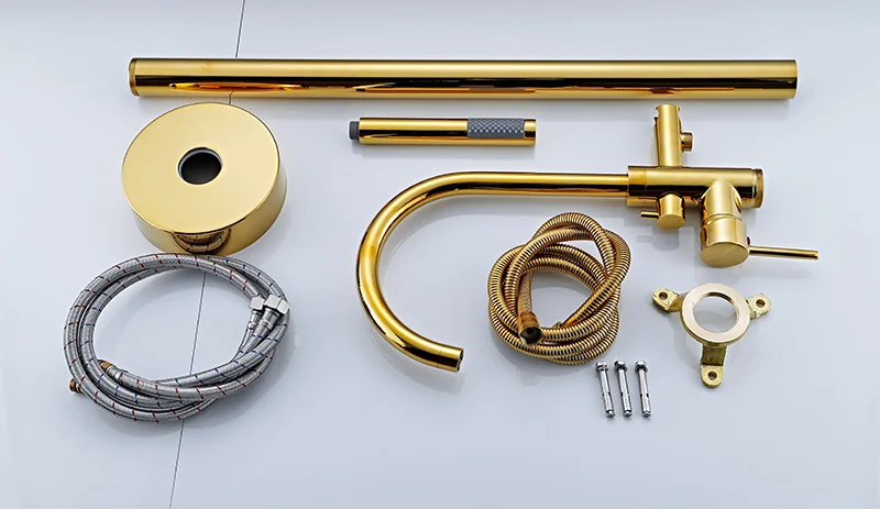 New Free Standing Bathtub Floor Mounted Faucet Tap Set Hand Held Shower Tub faucet