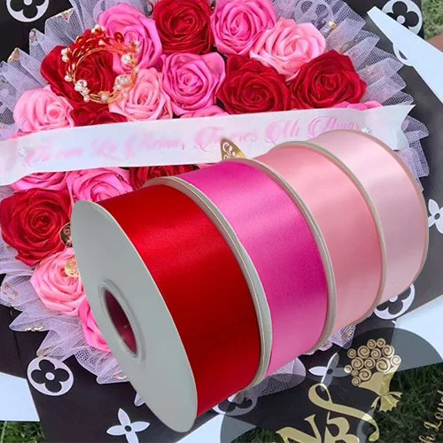 Gordon Ribbons Fashion Garment 38mm 100 Yards Roll Single Double Face Smooth 1 1/2 Satin Ribbon Flowers Clothes Grosgrain Ribbon