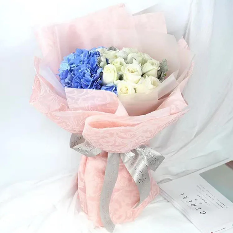 Цветной цветочный узор на заказ, упаковочная бумага, нетканый материал для упаковки цветов