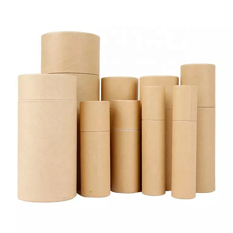 Customized carton box empty paper tube bottle protection kraft paper cylinder supplier