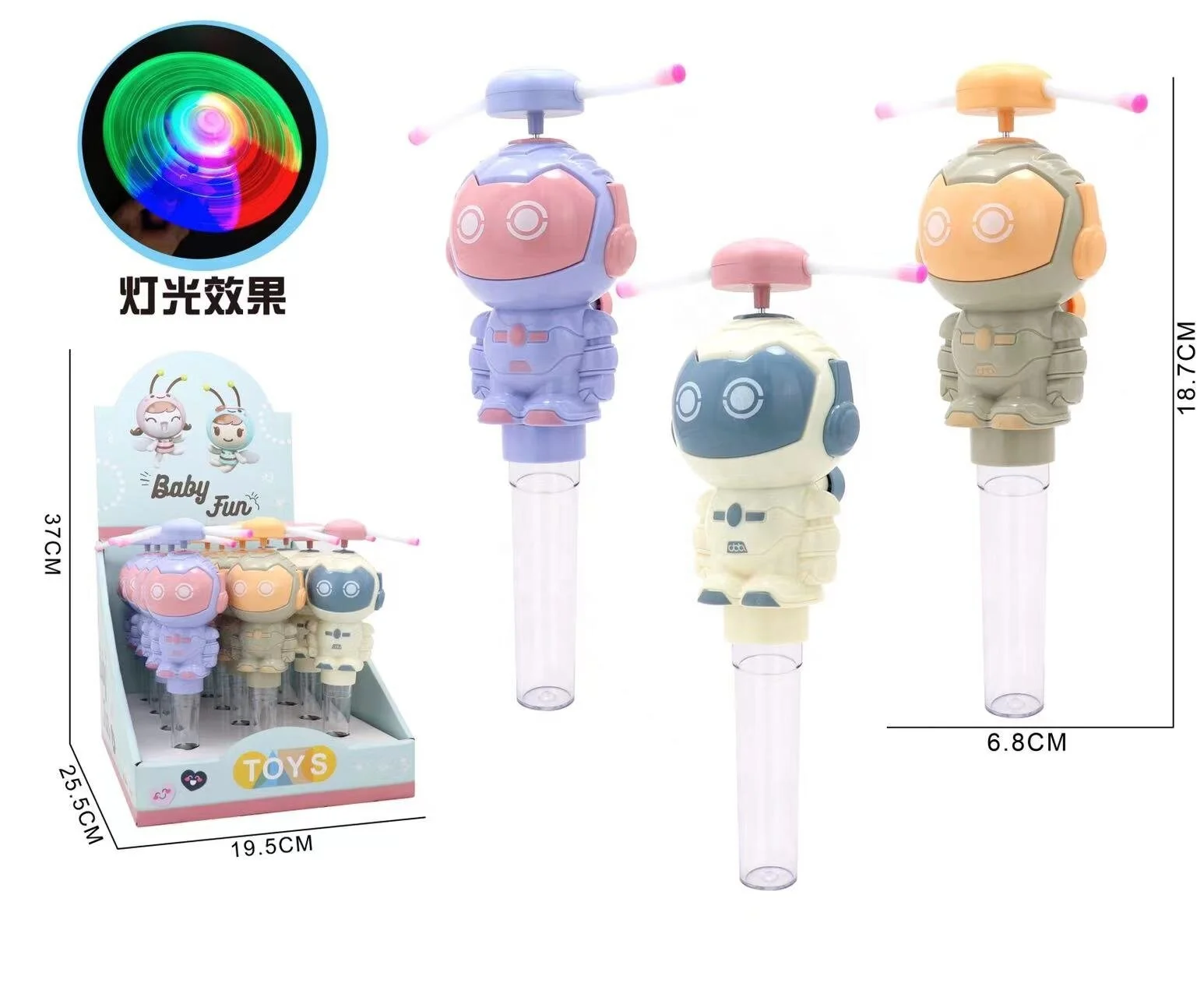 2024 new Promotional Gift Candy Toys for Kids Cheap Toys with Candy Robot Mini flash Fan Custom wholesale Handheld