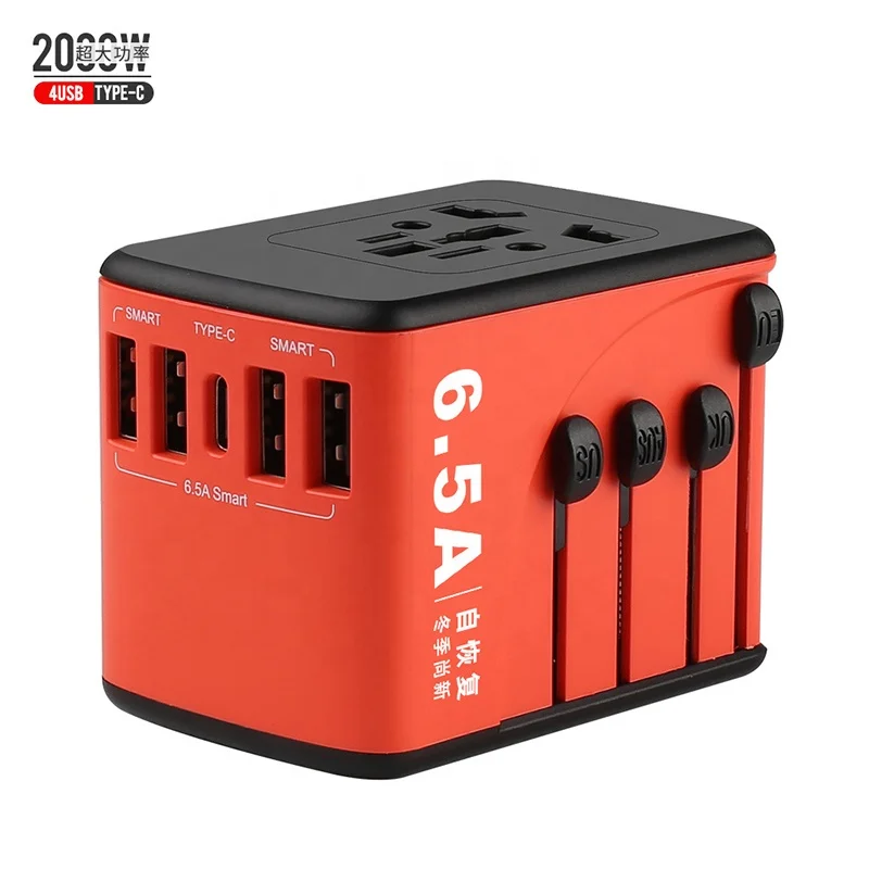 
World Universal Power Adaptor Type C Adapter USB 30W PD Quick Charger Travel Plug Adapter 