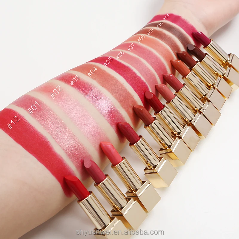 N03 High quality cosmetic crayon customized glitter lip stick cheap lip stick