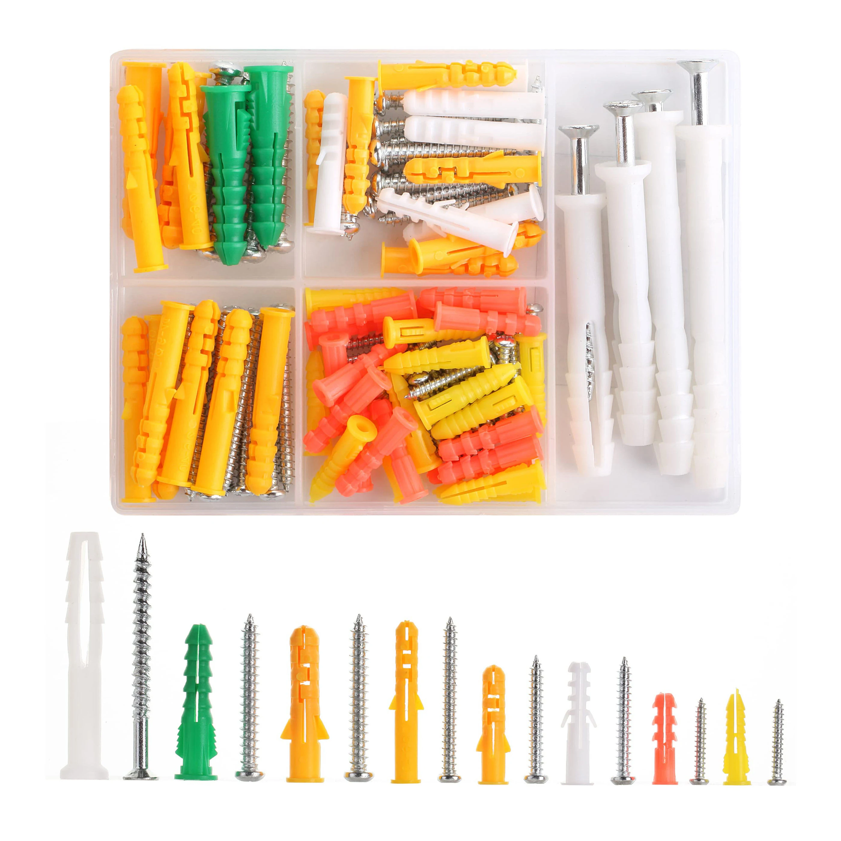 Different Size full Types Plastic Nylon self drilling heavy duty Drywall Wall Anchor anchor kit with screw for drywall
