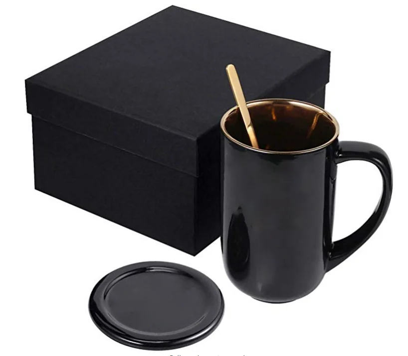 
Кофейная кружка, подарочный набор, идеальный подарок на день рождения для друзей и близких, 18 унций, керамические кружки, фарфоровая кофейная чашка с ложкой 