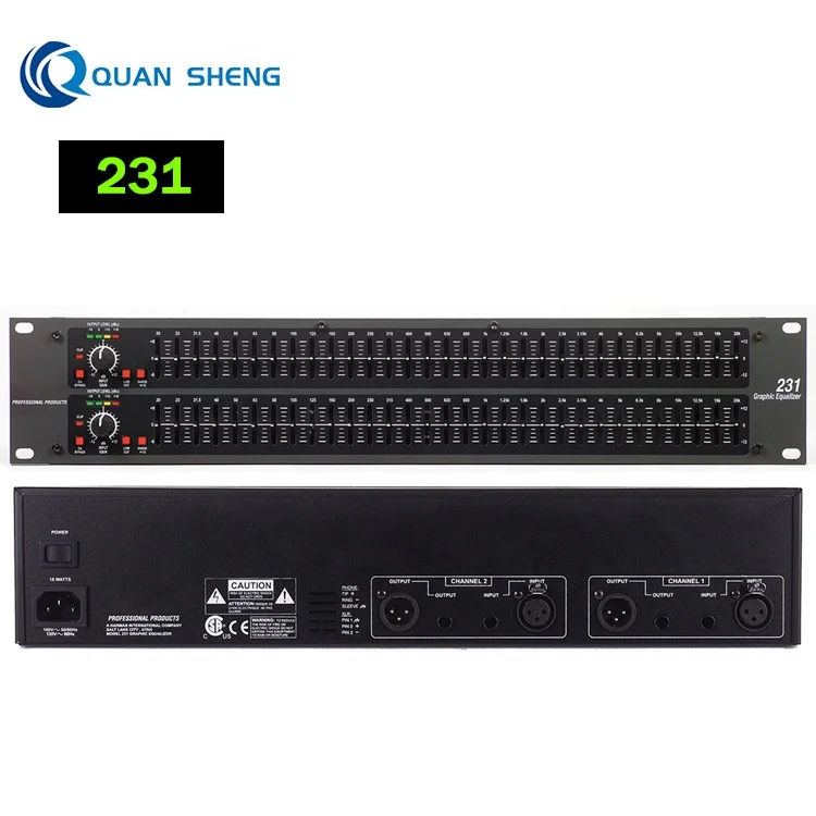 DBX 231 Dual Channel 31 Band Stereo 231 EQ Audio Signal Digital Effect Processor Professional Equalizer Stage for DBX
