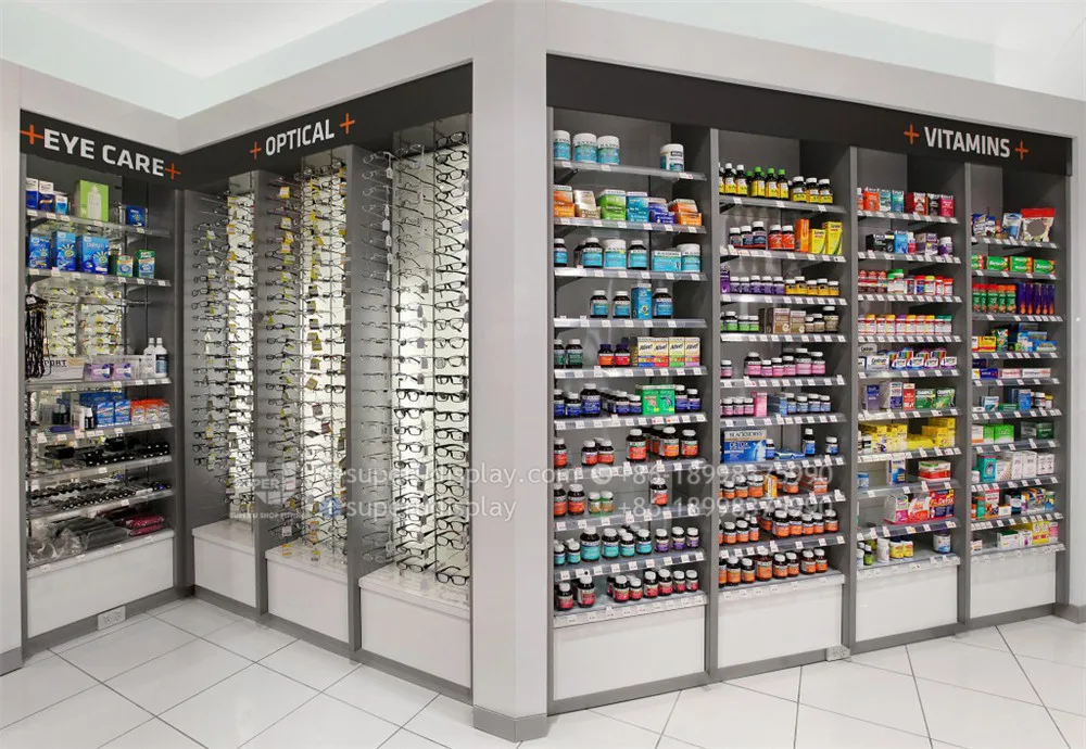 Modern Chemist Shop Interior Shelving Display Design Medicine Interior Medical Display Shelves Cabinets Pharmacy Interior Design