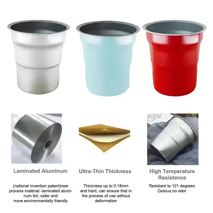 Food Grade Reusable Party Cup Custom 16 Oz Aluminum Coffee Cup Color Disposable Aluminum Water Cup