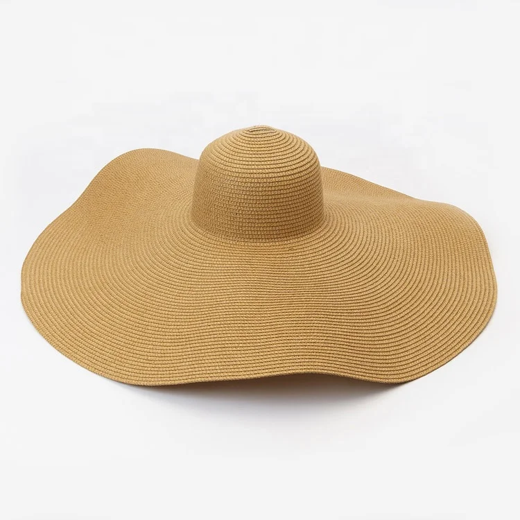 Wholesale Custom Designer Wide Brim Large Oversized Colorful Youth Paper Women Sun Beach Floppy Straw Hat
