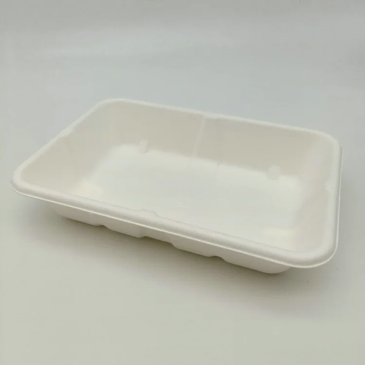 
1000ml Sugar Cane Biodegradable Sugarcane Bagasse Food Tray 