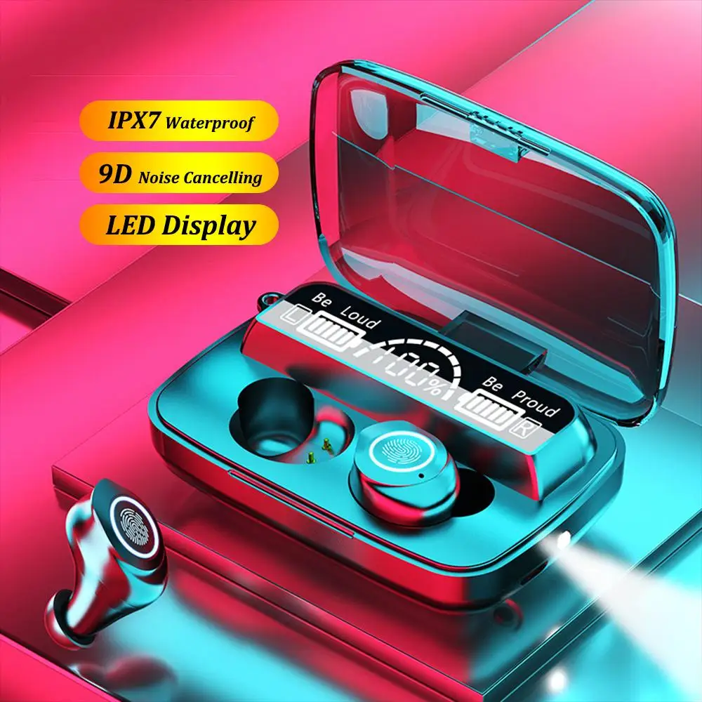 Free Shipping 1 Sample OK 9D Hifi Noise Cancelling Wireless Earphone Bt 5.0 Headsets 2000mAH IPX7 Earphone & Headphone