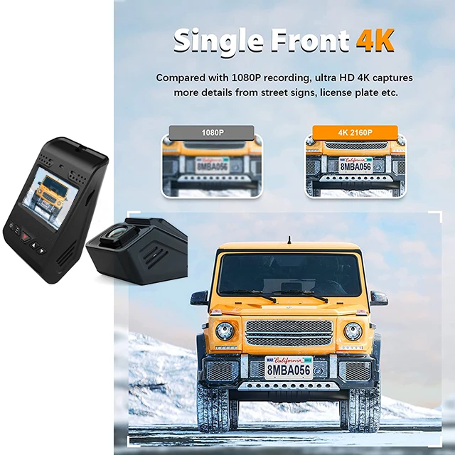 Highest Video Resolution Car Black Box 4K Car Dash Cam With Wifi 4K Dash Camera 4K Uhd Wide-ngle Lens Dash Cam