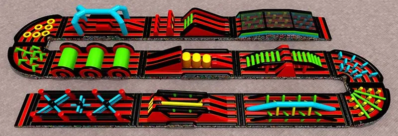 Large Stock Factory Price Outdoor Adult Playground customize bounce house obstacle course 5k