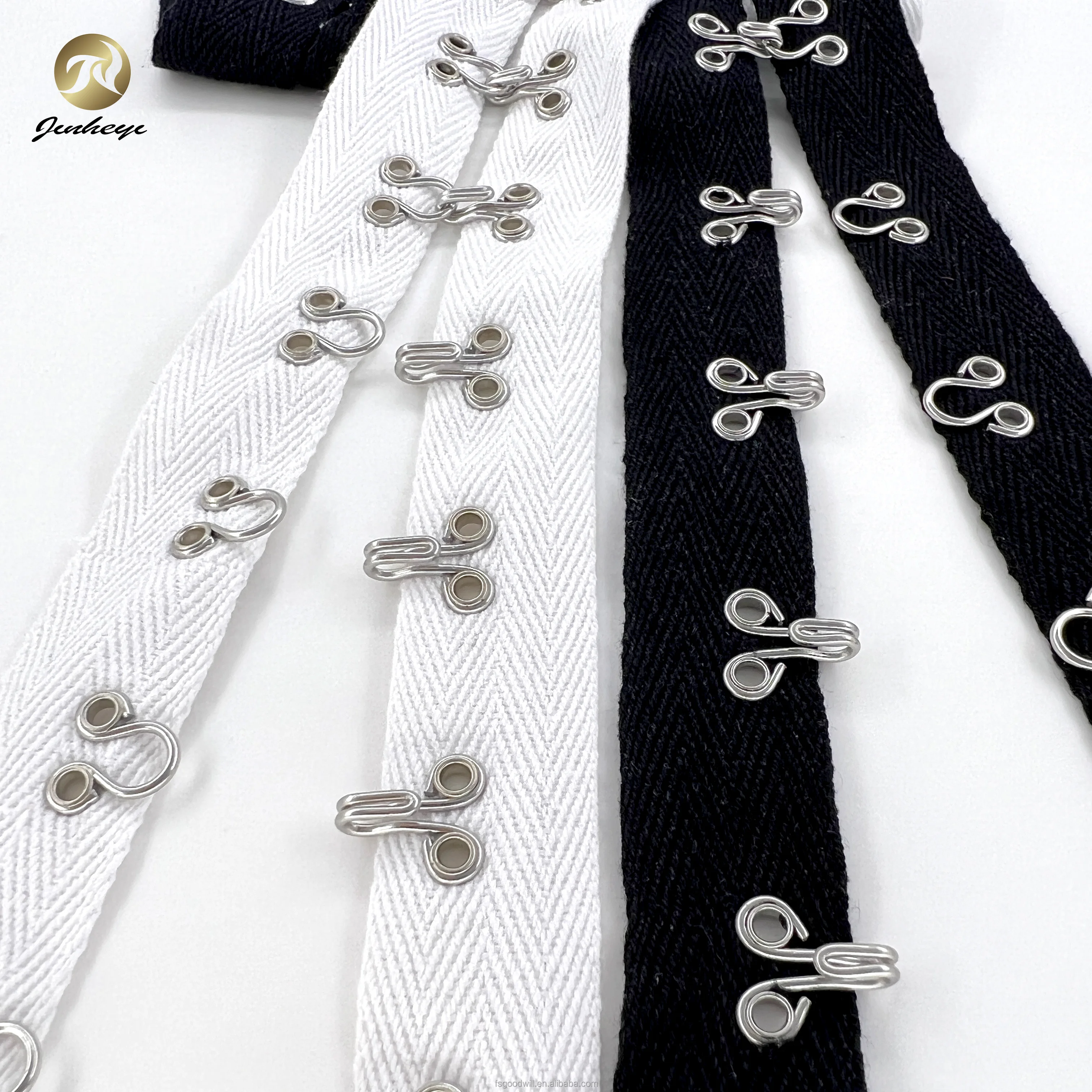 Custom Silver Hook and Eye Tape Closure White Black Garment Stainless Steel Brass Hook and Eye for Corset Clothes