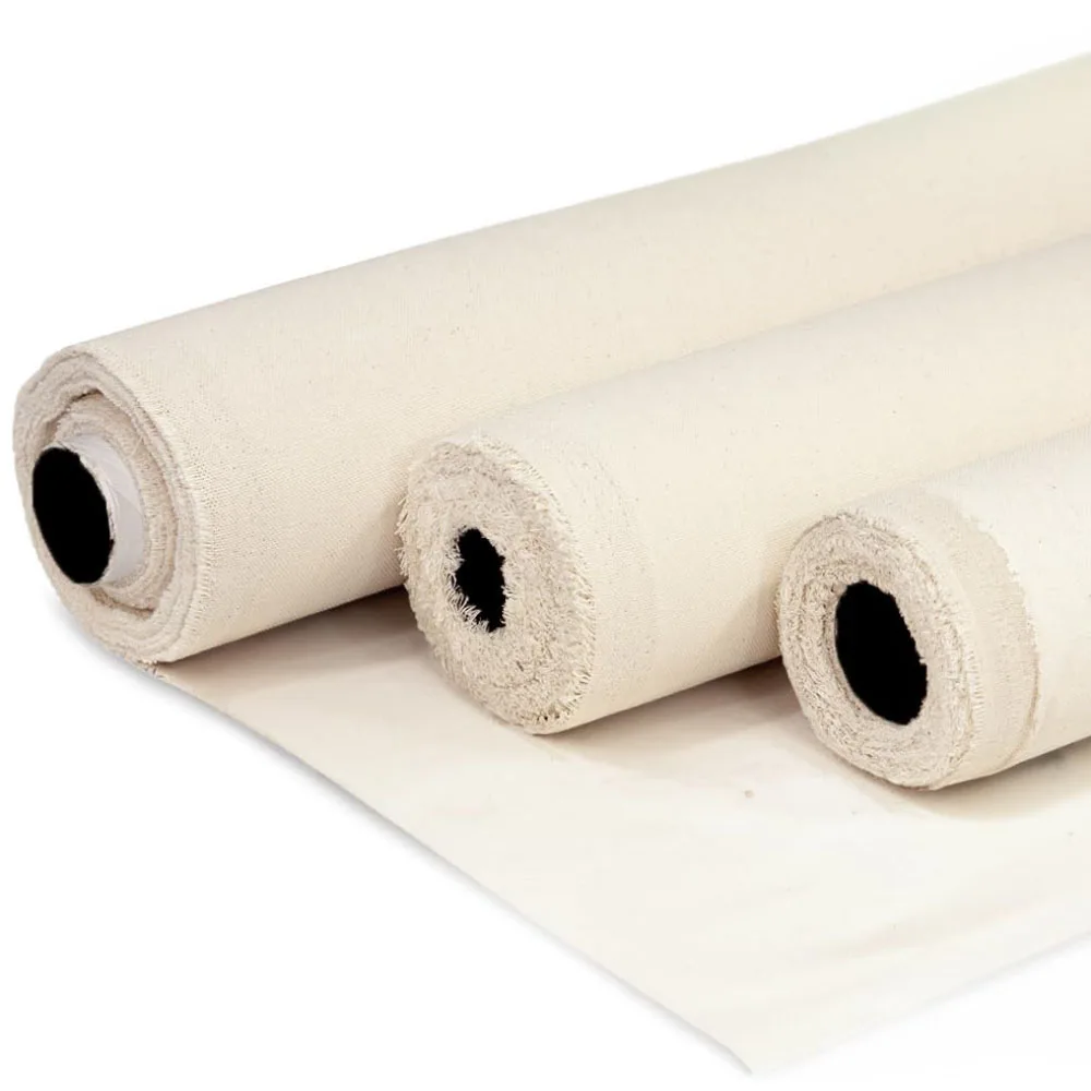 Durable 7oz 10oz heavy curtains canvas material fabric roll 100 cotton duck fabric canvas fabric