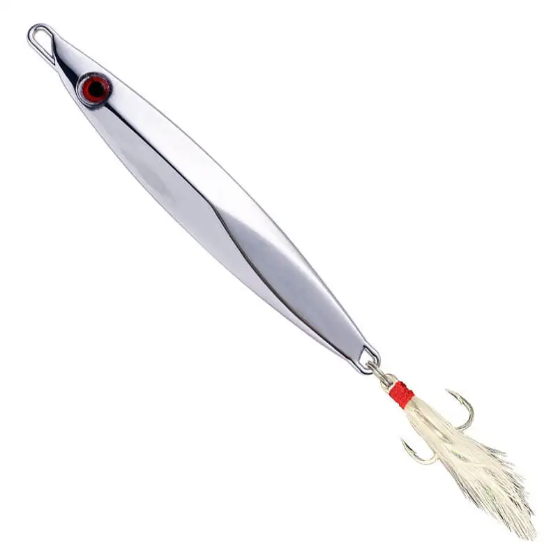 20g 30g 40g 60g 80g 100g 120g Sliver Fishing Jig Metal Shining Mackerel Jigging Lure Long Shot Jigging Lure Saltwater Fishing