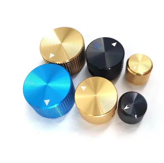 Custom made lathe turning aluminium knobs