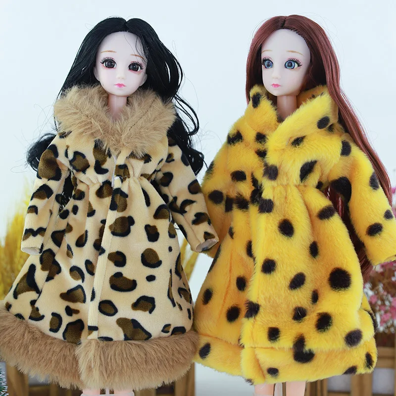 Новинка 1/6 кукла 30 см BJD модная Кукла с леопардовым принтом из кроличьего меха Одежда для кукол «сделай сам»