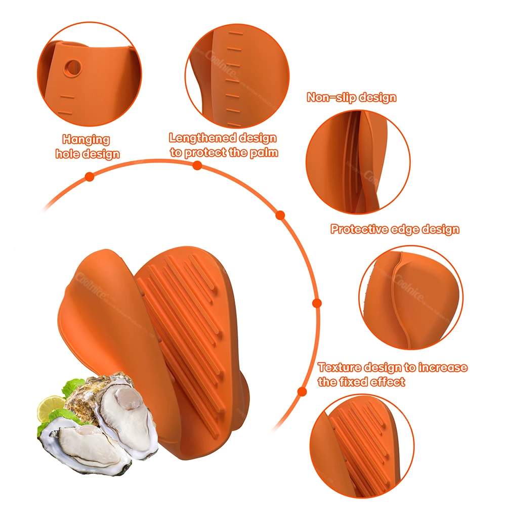 Customized Package Easy to Use Silicone Gloves Oven Mitts Heat Resistant BBQ Smoker Grill Gloves