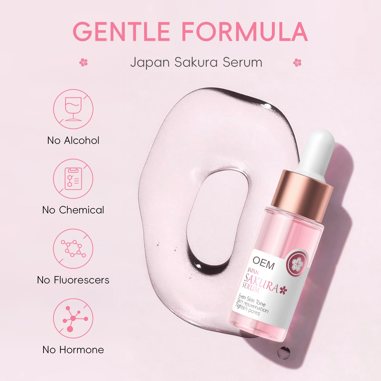 Japan LAKOU Sakura Skin Care Moisturizing Serum Intense For Women Cherry Blossom Fades Dark Anti-aging Essence Hydrating Serum